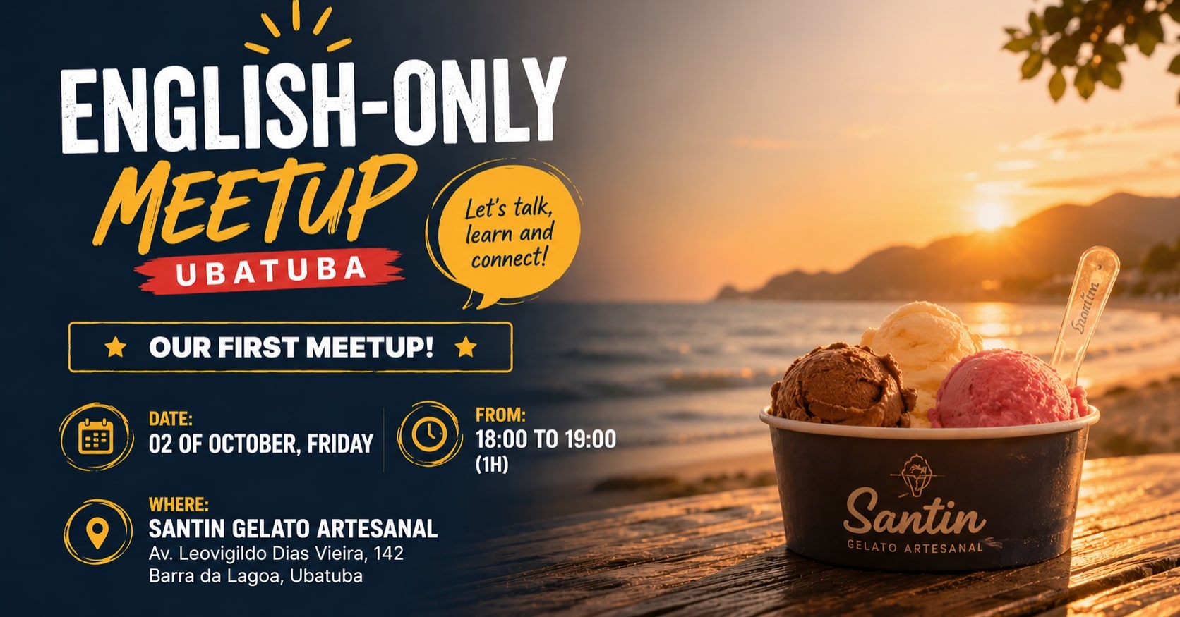English meetup with a free desert